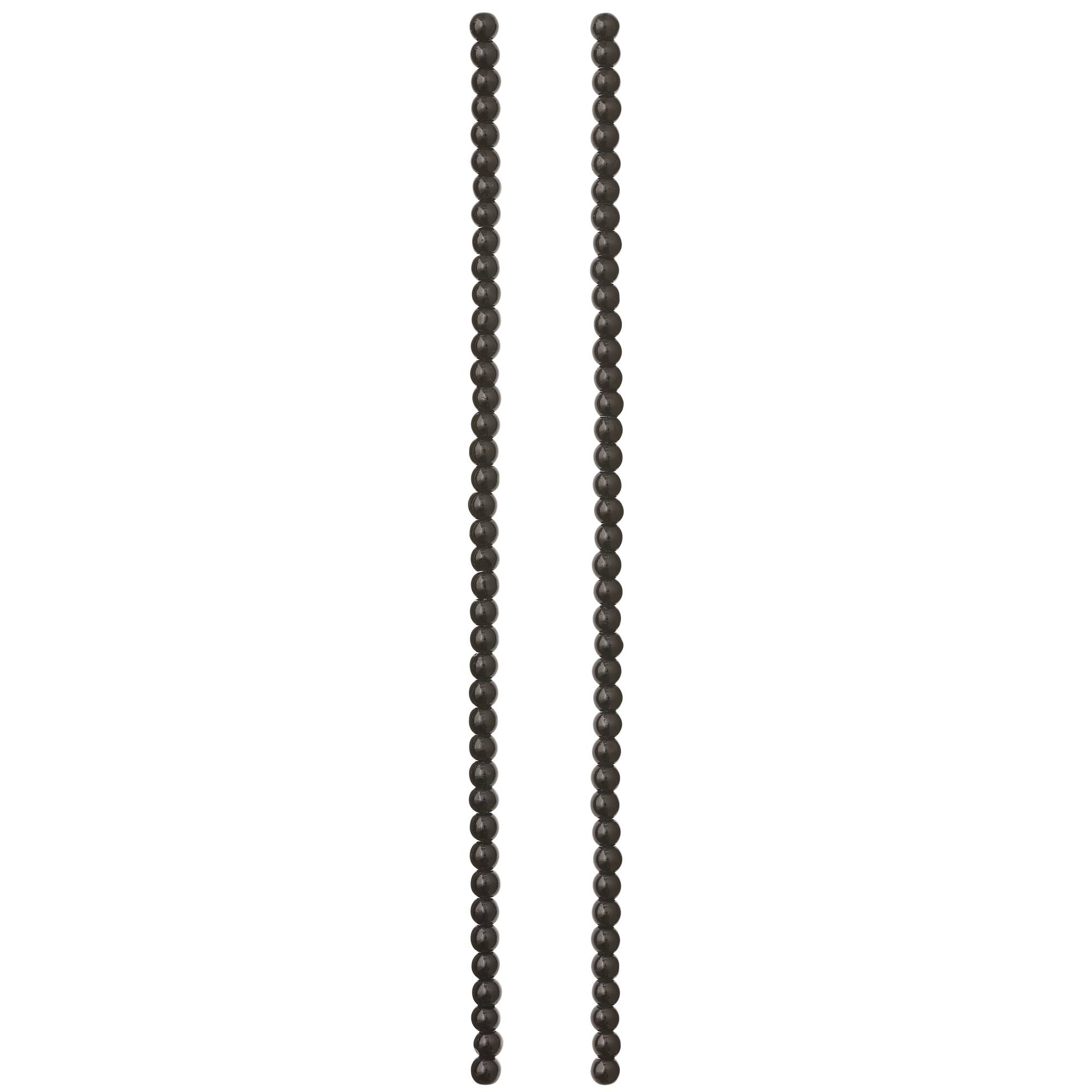 Round Black Jasper Beads, 4mm by Bead Landing™
